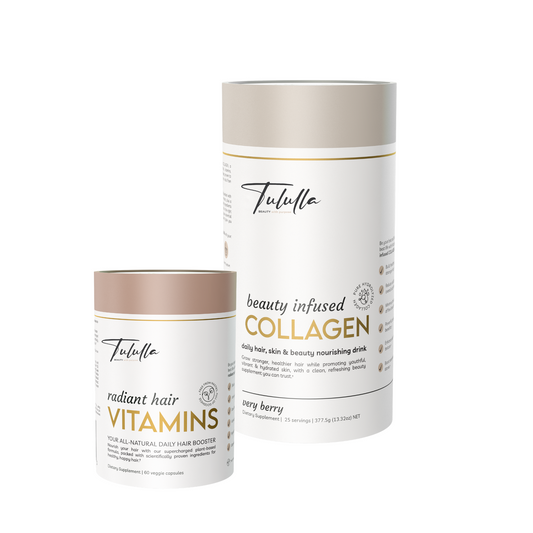 Hair love bundle with radiant hair vitamins and beauty infused collagen