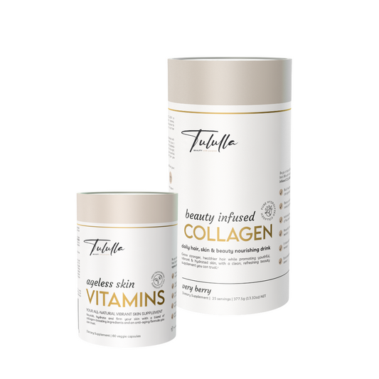 ageless skin vitamins and beauty infused collagen in plastic free packaging